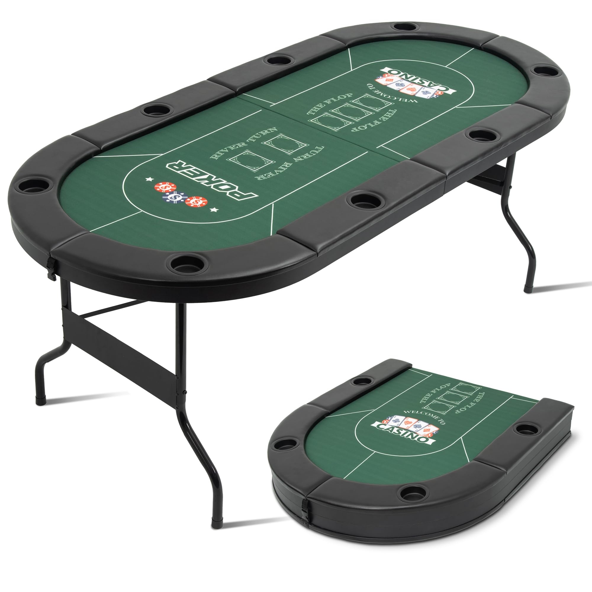Amazon.com: BEHOO 8 Player Folding Poker Tables, Texas Holdem